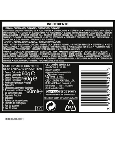 L Oreal Paris Hair Prodigy Bronce Casta O Claro 000 3600522594802 IngredientList