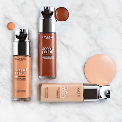 Base de maquillaje Accord Parfait de L'Oréal Paris. Calca el tono y subtono de tu piel.