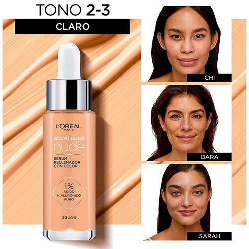 Sérum con Color Accord Parfait Tono 23 Claro L'Oreal Paris Sérum con Color Accord Parfait Tono 23 Claro L'Oreal Paris