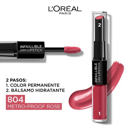 Infalible 24H Barra De Labios 804 Metro Proof Rose Carousel 02