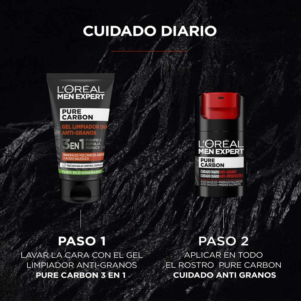 Pure Carbon Crema Anti-Granos Cuidado Diario 50ml | L'Oréal Paris