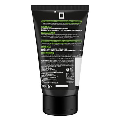 Loreal Men Expert Pure Carbon Gel Limpiador Anti Imperfecciones Back