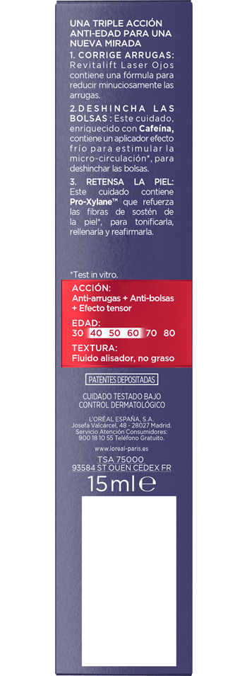 Parte Izquierda Cuidado Facial Contorno De Ojos Revitalift Laser X3